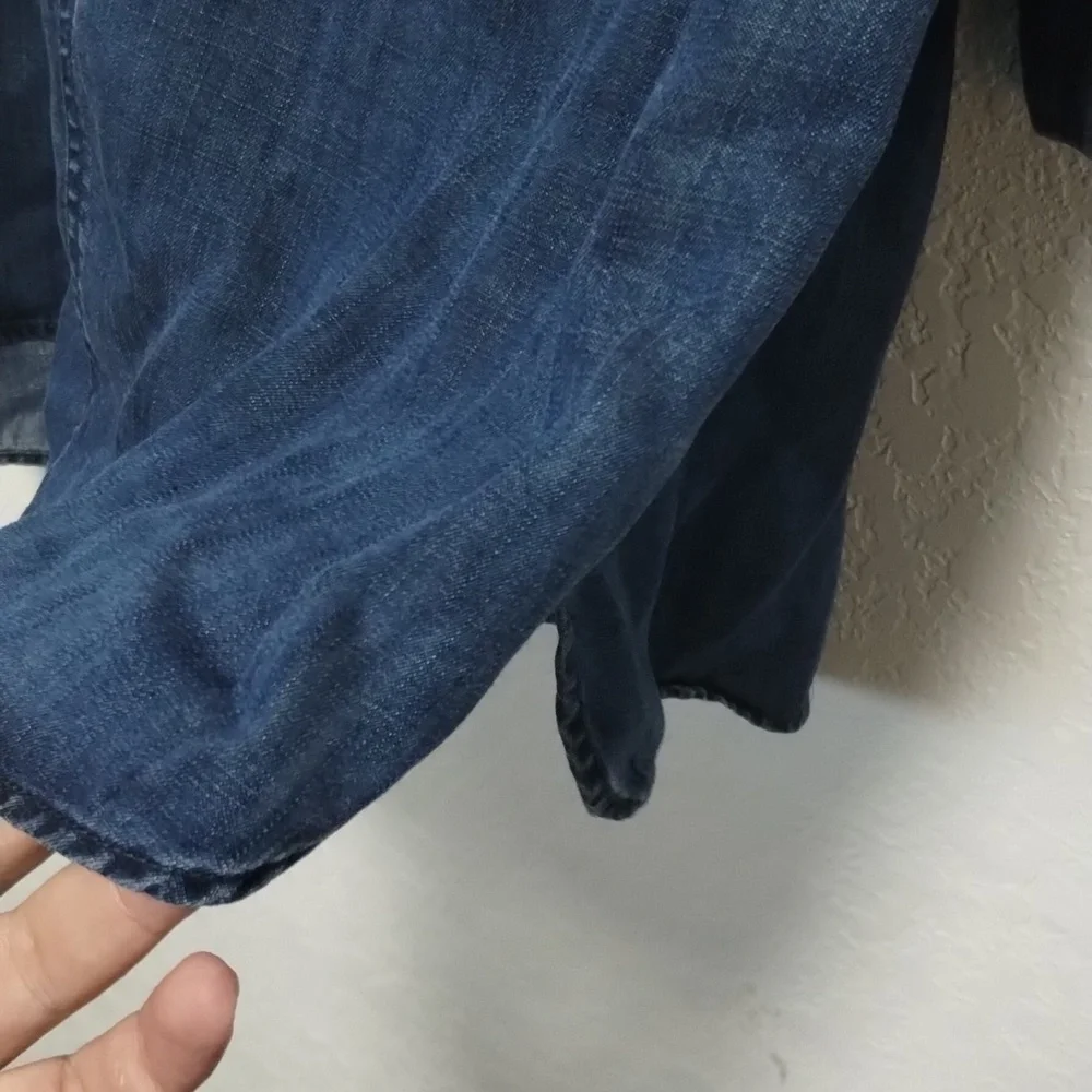 Soft Sorroundings Chambray Georgica Blouse - Picture 8 of 9